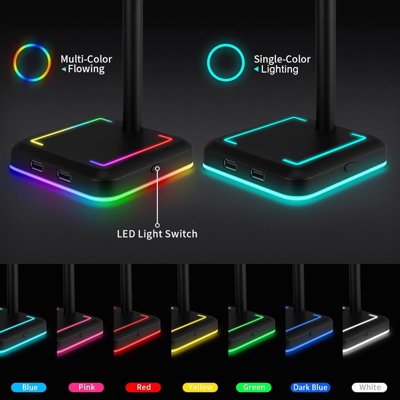 Headphone Stand with Wireless Charger Gaming Headset Holder 2 IN