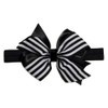 EmilyRose Couture Ribbon Twist Hair Bows (Large Headband, Black Stripes)