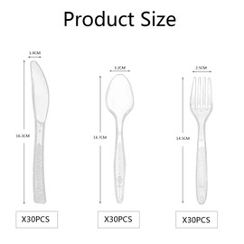 Cutlery Set 30Forks 30Spoons 30Knives party cutlery Safe and Reusable tableware biodegradable cutlery travel cutlery lunch cutlery set for work Birthday Parties Buffets picnic cutlery Weddings Camping