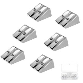 Pencil Sharpener, Pencil Sharpener, Small Double Hole, Sharpener Thick and Thin Pens, Pack of 6 Metal Pencil Sharpeners, First Day at School Gifts, Pencil Sharpener Thick Pens, Pencil Sharpener for