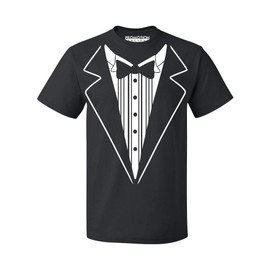 P&B Tuxedo White Funny Men's T-Shirt, XL, Black