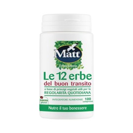 Matt, Le 12 Erbe del Buon Transito, Integratore Alimentare a Base di Principi Vegetali Utili per la Regolarità Quotidiana, Favorisce la Funzione Digestiva, Confezione da 100 Compresse