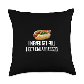 Overeating Diet Junk Food Pizza Burger Fries Gift Chicago Hot Dog Eat Full Stomach X Large Portion Doggie Bag Throw Pillow, 18x18, Multicolor