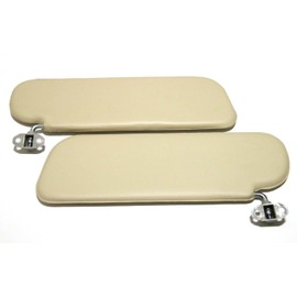 Generic Sun Visor Set Compatible with Toyota Land Cruiser FJ40 FJ43 F45 1974 1975 1976 1977 1978 1979 1980 1981 1982 Vinyl Beige Passanger and Driver Sides