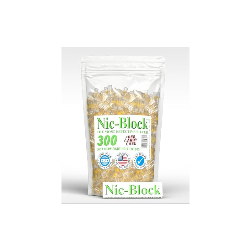 NIC BLOCK 300 Filtros Reusables para reducir alquitran en Cigarros