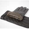 YISEVEN Men's Lambskin Quilted Leather Gloves Fleece Fur Lined Touchscreen