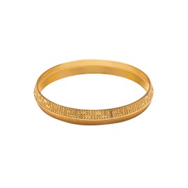 Bodha Traditional Indian Designer Stylish Self Design Amritsari Gold Colour Sikh Kada for Men (SJ_3400_2.12)