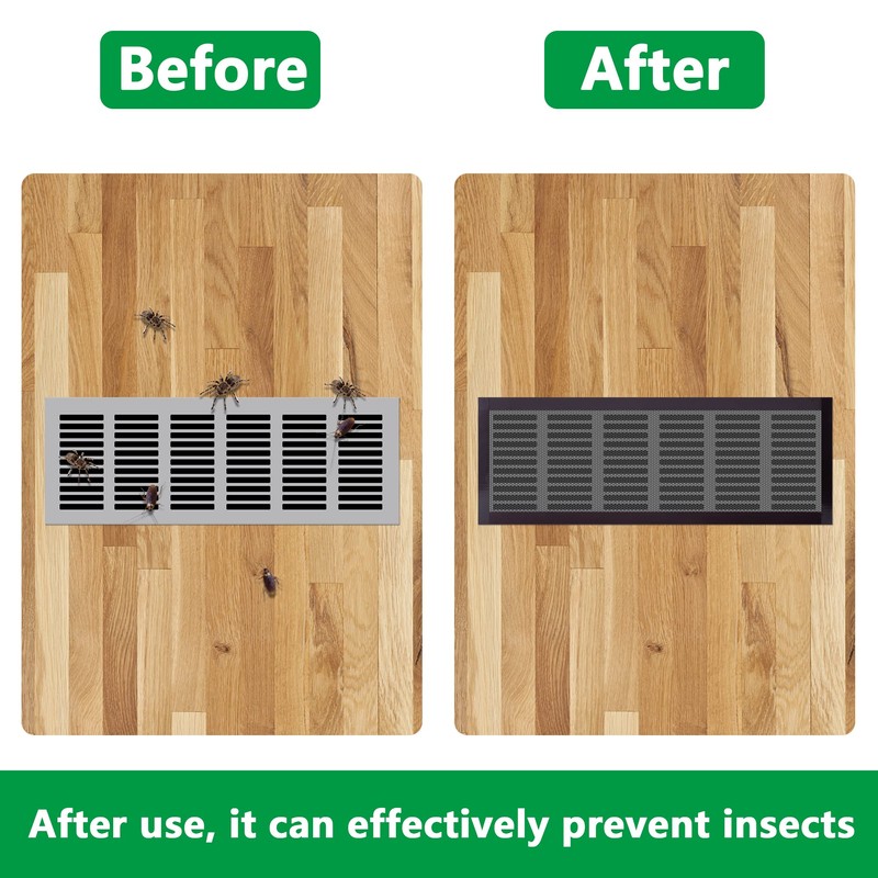 8pcs Floor Vent Mesh Covers, 5.5x12" Magnetic Air Vent Screen