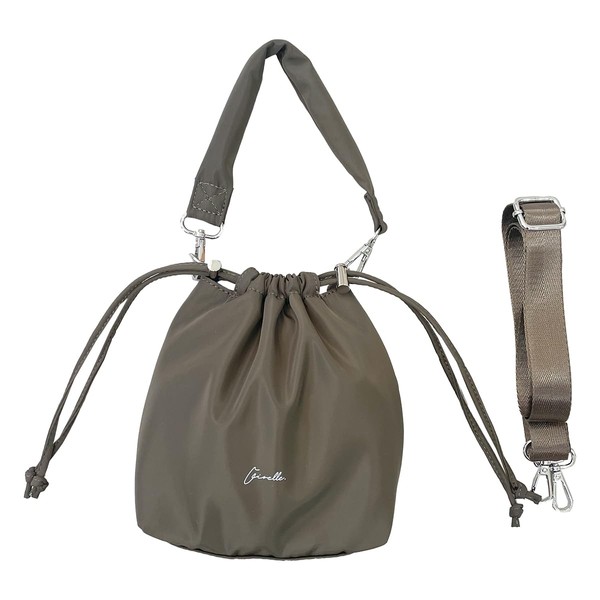 Giselle Women's Drawstring Bag, Shoulder Bag, 2-Way Pochette, Handbag, Small,