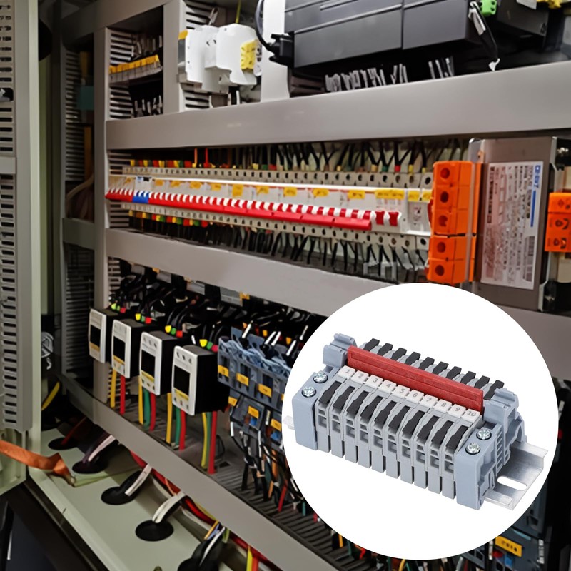 COZERI Pack of 10 Feed-Through Terminals, DIN Rail Terminals, Row