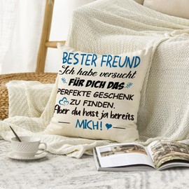 Artoid Mode Gift For Friend Cushion Cover, 45 x 45 cm, Best Mr Birthday Gifts, Friendship Cushion, Love Decorative Cushion Cover, Cushion Cover Decoration