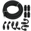 8AN 20FT PTFE Fuel Line Hose Kit,E85 Stainless Steel Nylon