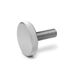 Ganter Normelemente Flat knurled screws, knurled screws (low shape), DIN 653-M8-30-NI, 1 piece, stainless steel, thread: M8 x 30