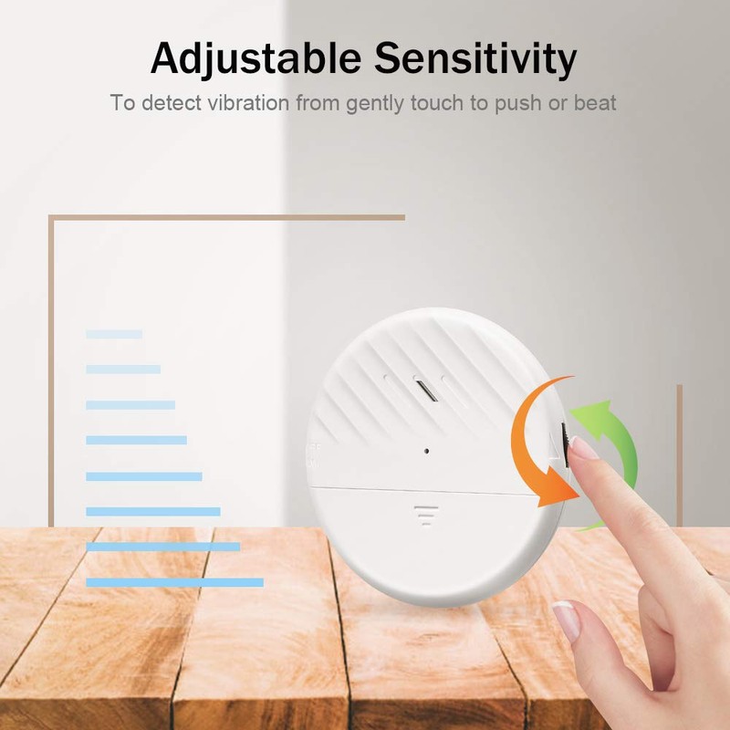 Wsdcam Glass Break Sensor Alarm 125dB Ultra-Slim Wireless Glass Break