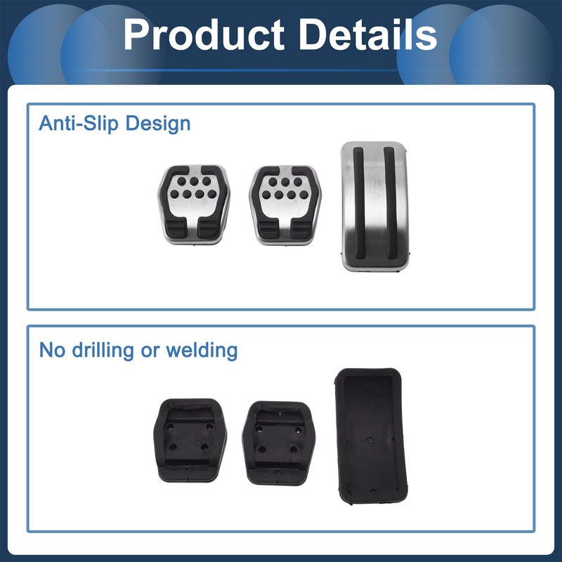 PARSLUCK 3 Pcs Manual Transmission Foot Pedal Pads Foot Accelerator