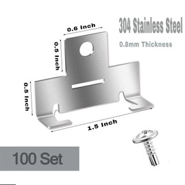 HDYEGY 100Pcs Recessed Light Clips,304 Stainless Steel Retrofit Recessed Downlight Housing C Clips with Self Tapping Screws for 5 to 6 Inch Retrofit Cans