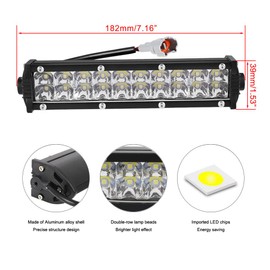 LED Light Bar ON/OFF Switch Front Headlight Bar Kit Dirtbike Light Bar for KLX110 CRF110 TTR110 YZ250F Motorcycle Adjustable with Mounting Bracket light Bar Kit for most 7/8'' Handlebars Plug and Play