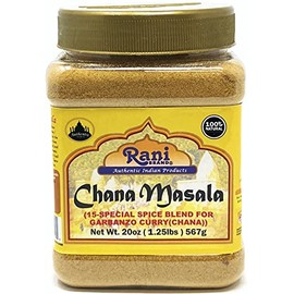 Rani Chana Masala (Garbanzo Curry 15-Spice Blend) 20oz (1.25lbs) 567g PET Jar ~ All Natural | Vegan | No Colors | Gluten Friendly | NON-GMO | Indian Origin