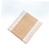 LABRIMP Lace Jute Table Cover Wedding Decor Party Tablecloth for