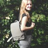 Jahn-Tasche – Small leather rucksack / city rucksack size S made out of buffalo leather, grey-taupe