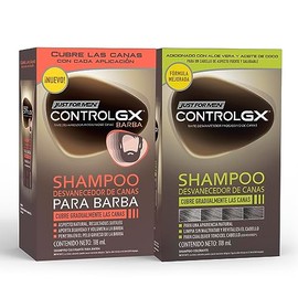 Just For Men Control Gx Desvanecedor de Canas Kit para Cabello y Barba, Cubre Gradualmente con un resultado natural, 118ml