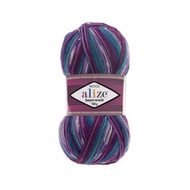 Sock Yarn by Alize Superwash 4ply 100g 75% Wool/25% Nylon Self Patterning Shade 4412
