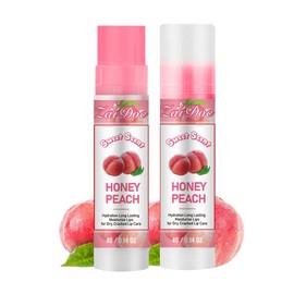 Bálsamo labial, hidratación de larga duración para labios secos y agrietados, enriquecido con vitamina E, cera de abejas y aceites naturales, cuidado de labios no graso, 0.14 onzas (durazno