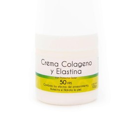 Crema de Colageno Con Elastina 50 FPS Lenico 100 gr - Humecta y repara la piel, difumina signos de la edad, con un toque de protector solar