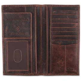 F&L CLASSIC Men's RFID Vintage Look Genuine Leather Long Bifold Wallet Checkbook Wallets,hard wax crunch,240-52