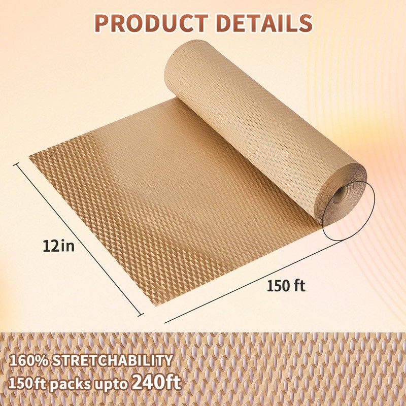 Packbabol Honeycomb Packing Paper 12 inch x 150ft Bubble Cushioning