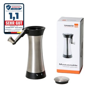 Topanbieter999 Nutmeg Grinder Stainless Steel with Storage Container and Folding Crank Also Suitable for Tonka Beans
