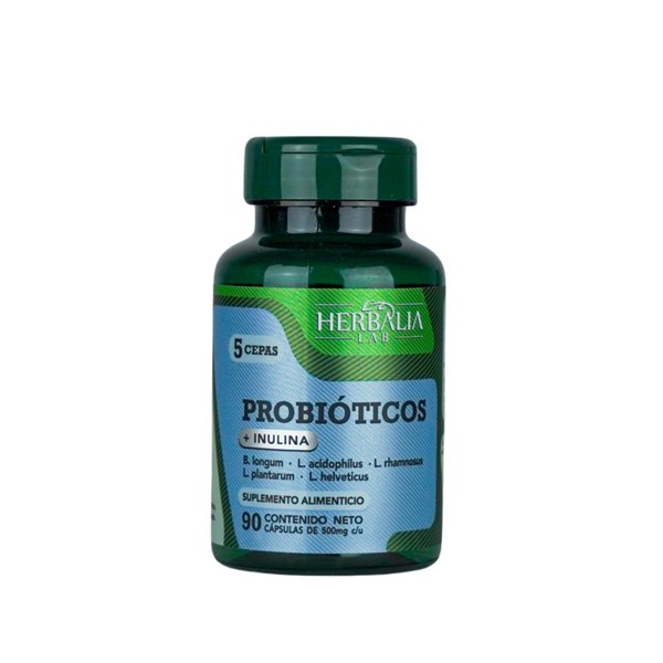 Herbalia Lab Fórmula Avanzada: Probióticos + Fibra, 2 Billones UFC,