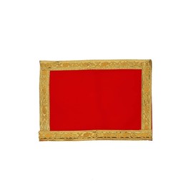 Set of 6 Pooja Mat Aasan Puja Aasan Small Decorative Velvet Cloth (Size:-13 X10) for Indian Traditional Multipurpose Housewarming Pooja Festival Decorations Pooja Item Gift Return Gifts Article(Red)