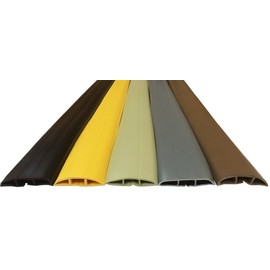 Electriduct Medium Plastic Flexible Floor Cord Cover Cable Protector and Wire Concealer - Includes Double Sided Tape - 5 Feet - Gray