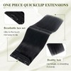 Elailite Real Hair Clip-In Extensions, 1 Weft, #1 Black, 50