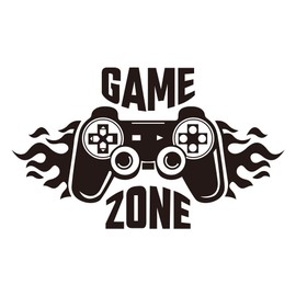 Game Zone Wall Decals, Gamer Controller Wall Stickers, Removable Art Vinyl Decor for for Boys Room Home Playroom Bedroom Walls Background Decoration (16.8 X 9.8In)