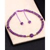 Jewboo Amethyst Crystal Beaded Anklet Bracelet for Women Reiki Stone