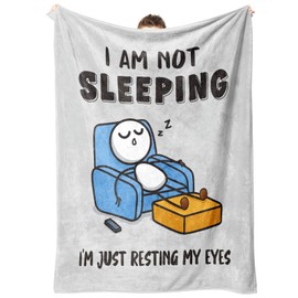 GoMelley Funny Fathers Day Birthday Gifts for Men, Dad, Husband, Super Soft Flannel Throws Blanket for Napping, 60" x 50"