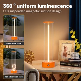 baishezhuan Cordless Portable LED Table Lamp， Rechargeable Battery Operated Desk Lamp with Touch Sensor, Three-Level Dimmable Suitable for Bars/Cafes/Restaurants/Bedrooms/Camping Site. (Orange)
