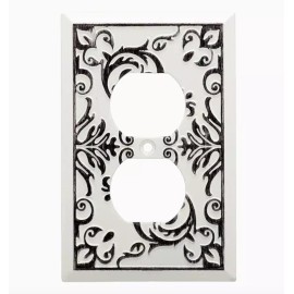 Brainerd W27107-WW Fairhope White Wash Single Duplex Cover Plate