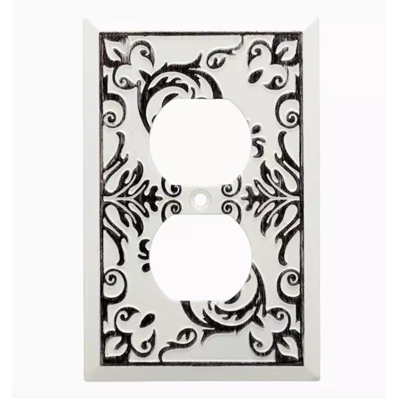 Brainerd W27107-WW Fairhope White Wash Single Duplex Cover Plate