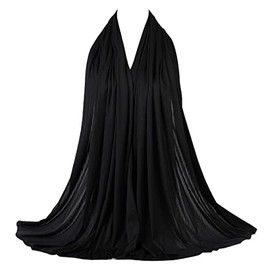 London Scarfs PREMIUM QUALITY BIG SIZE JERSEY HIJAB SCARF SHAWL SUPER STRETCHY MAXI LYCRA WRAP (BLACK STRIPE JERSEY)