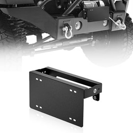 KLYONA License Plate Mount for 10 Inch Hawse Fairlead, Universal Fit, Black Steel, Flip-Up Design