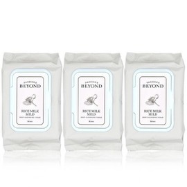 Beyond 비욘드 라이스밀크 마일드 딥 클렌징 티슈 50매 3개 Beyond Rice Milk Mild Deep Cleansing Wipes 50 Sheets 3 Pack