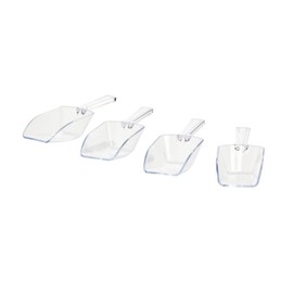 iDesign Large Plastic Scoop Measuring Cups – Set of 4, Pet Food, Coffee Grounds, Versatile Scoop, 2.25" x 1.25" x 6.5", 1/3 Cup, Clear