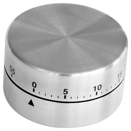 Fackelmann Kitchen Timer, Magnetic, 60 Min Duration, Stainless Steel, 6.2x3.5x6.2cm, Silver
