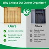BAMBUROBA Bamboo Kitchen Drawer Organizer,Expandable Silverware Organizer,2 Pack Utensil Holder