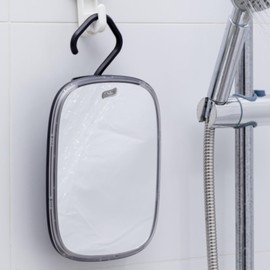 TAILI Shower Mirror, Hanging Fogless Shaving Mirror for Travel Camping, Removable Fog Free Shave for Wall, Shower Accessories, Bathroom, Portable, Shatterproof, Gift for Men Black