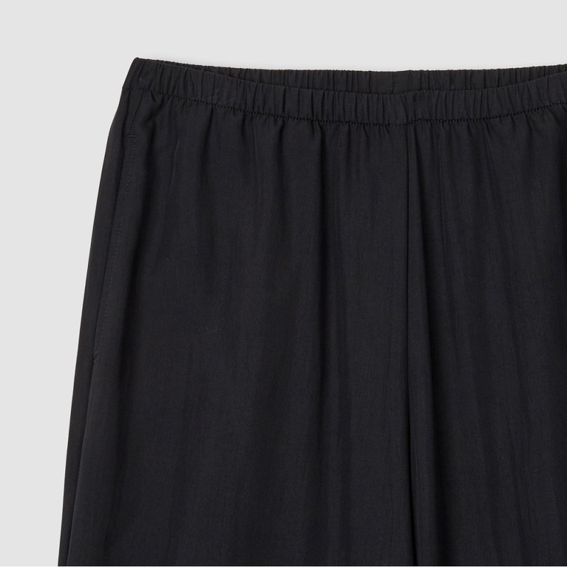 JAJU [JAJU] Women's Crinkle String Wide Pants_Black