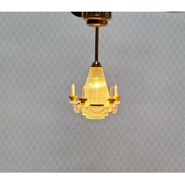 The Miniature Lighting Co Dollhouse Chandelier Light with Candles Battery Operated 1:12 Scale Miniature